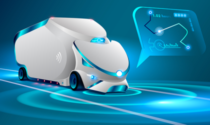 Au volant du camion autonome et connecté